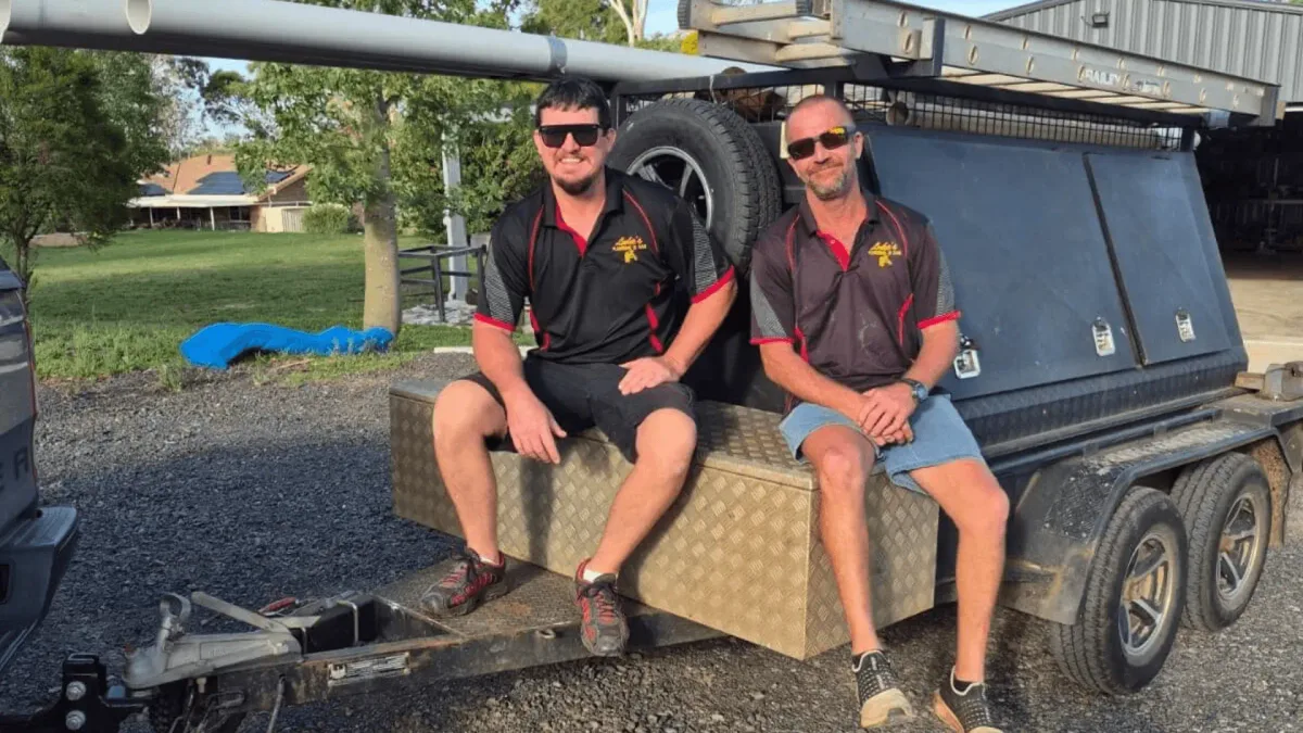 Luke's work trailer stocked and ready outside a Toowoomba property